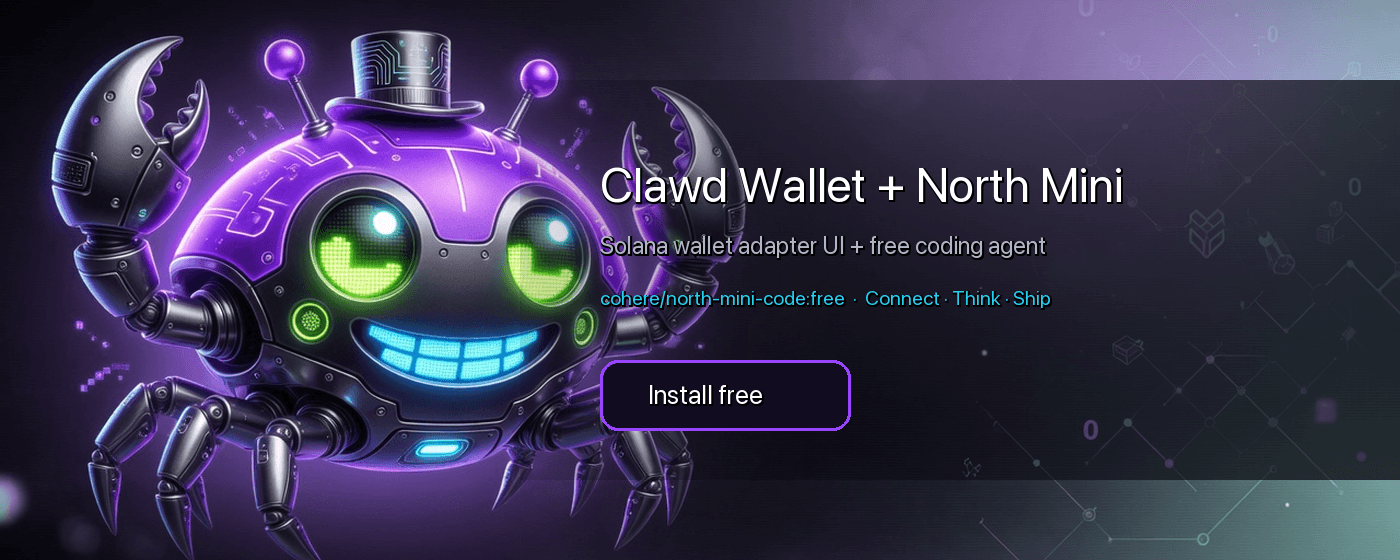 Clawd Wallet + North Mini marquee promo